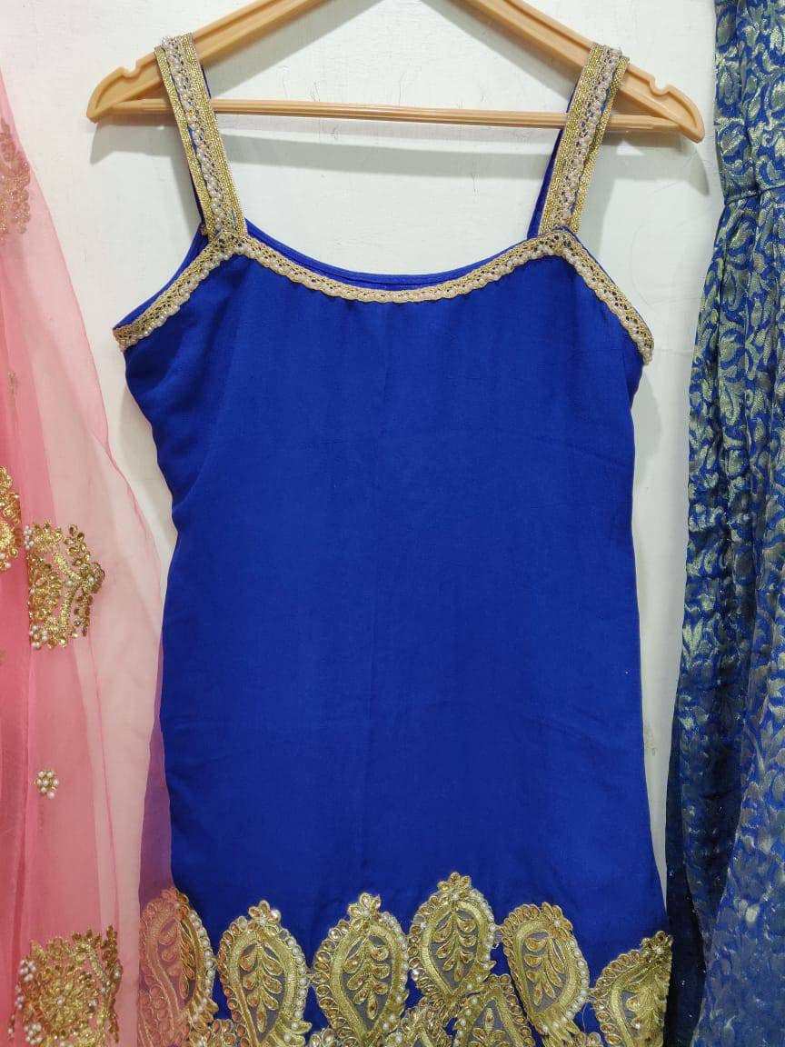 Royal Blue Salwar Kameez Suit Net Dupatta Indian Ethnic - Etsy UK