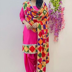 Punjabi Salwar Kameez-pak Phulkari Dupatta