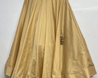 Gold Lehenga Skirt ready to wear Silk Maxi Skirt for women girls party wear ethnic dress - Made to measure