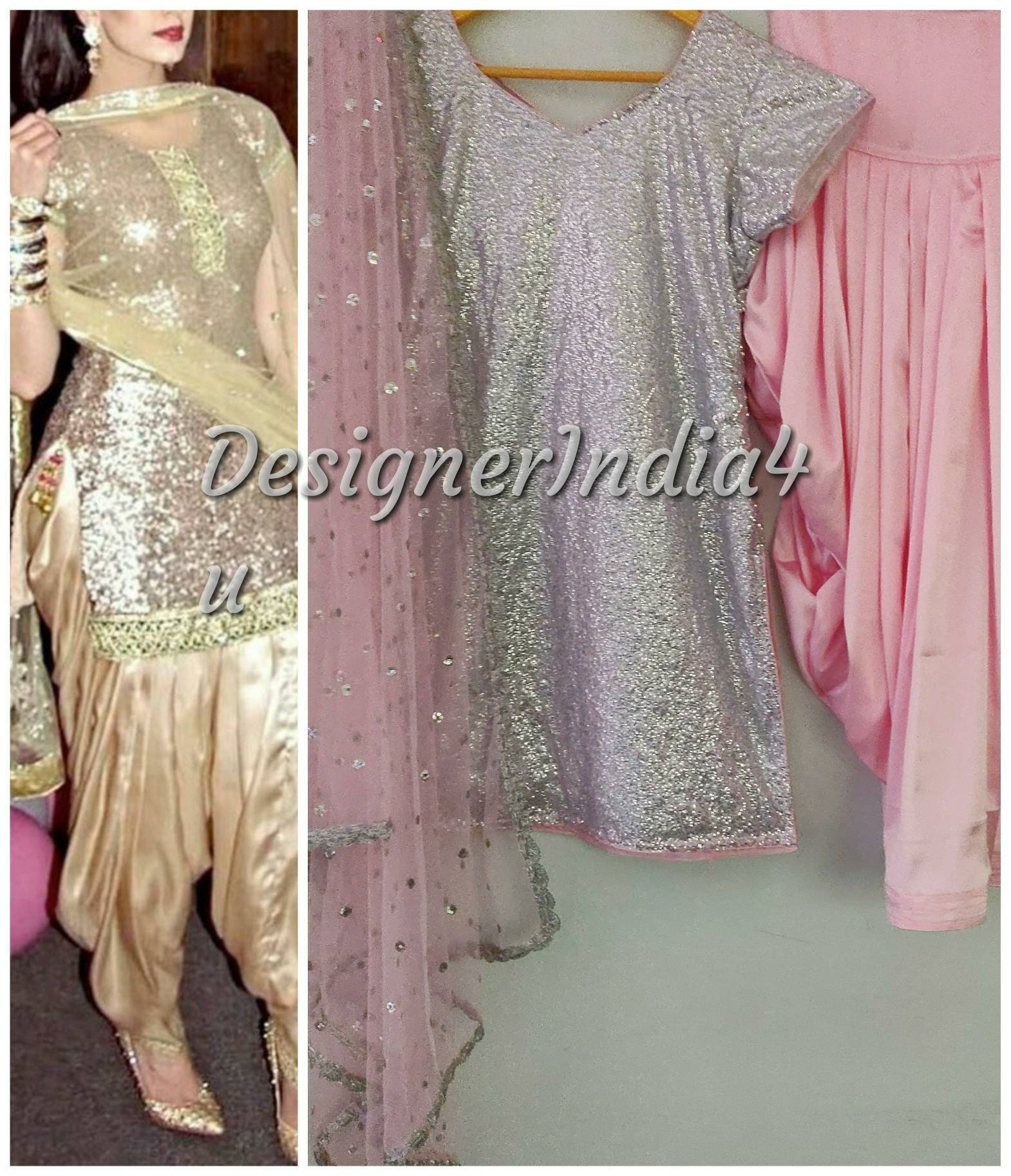 Muslin readymade salwar suit pink with sequin & french knot work neck –  Maatshi