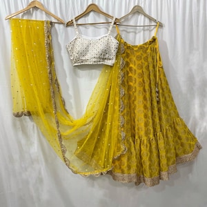 Indian lehenga choli for haldi ceremony wedding wear outfit for women - Made to measure outfit