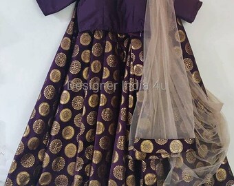 Purple Banarasi Lehenga choli for woman designer Ghagra blouse for wedding party wear ethnic dresses - Made to measure outfit