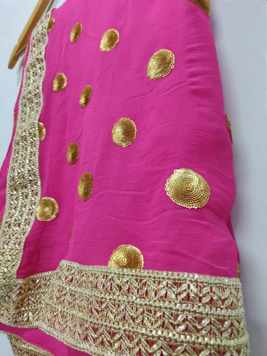 Indian Pakistani Designer Dupatta Chunni Stole Scarves Pink | Etsy