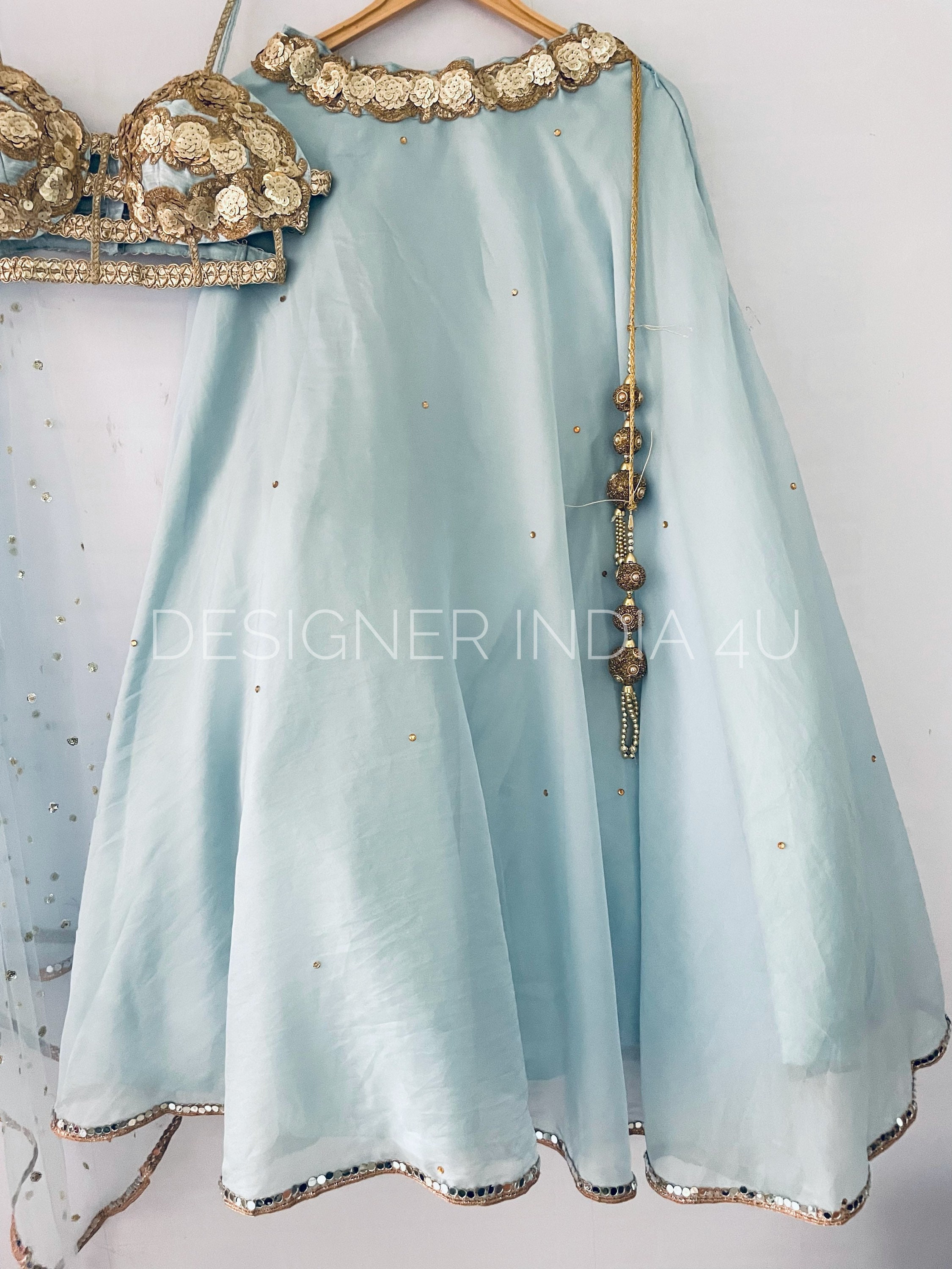 Pastel Blue Beach Wedding Special Lehenga choli dupatta for | Etsy