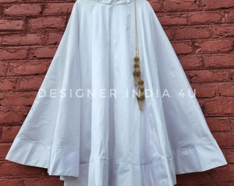 Lehenga Skirt White ready to wear Silk Fabric custom stitched made to measure skirts only for women girls party wear ethnic dress