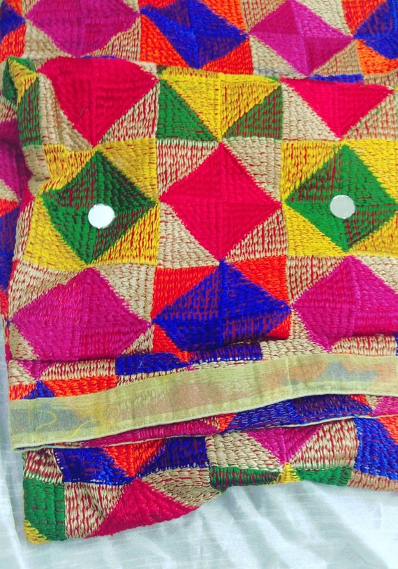 プルカリ ドゥパッタ ミラーワーク パンジャブ ウェディング