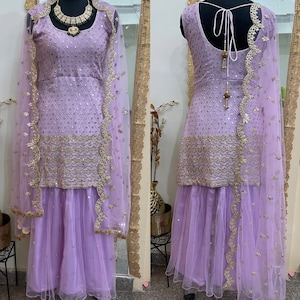 Sharara Suit Set for women with Mirror work Party wedding Gharara with kurti - Made to measure outfit