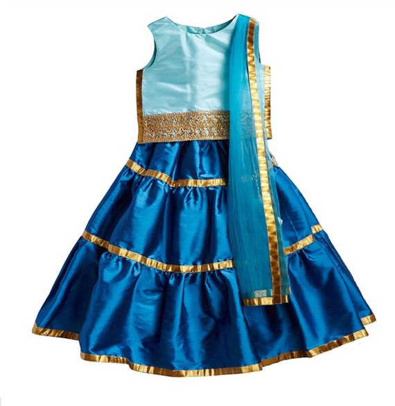 blue ethnic dress