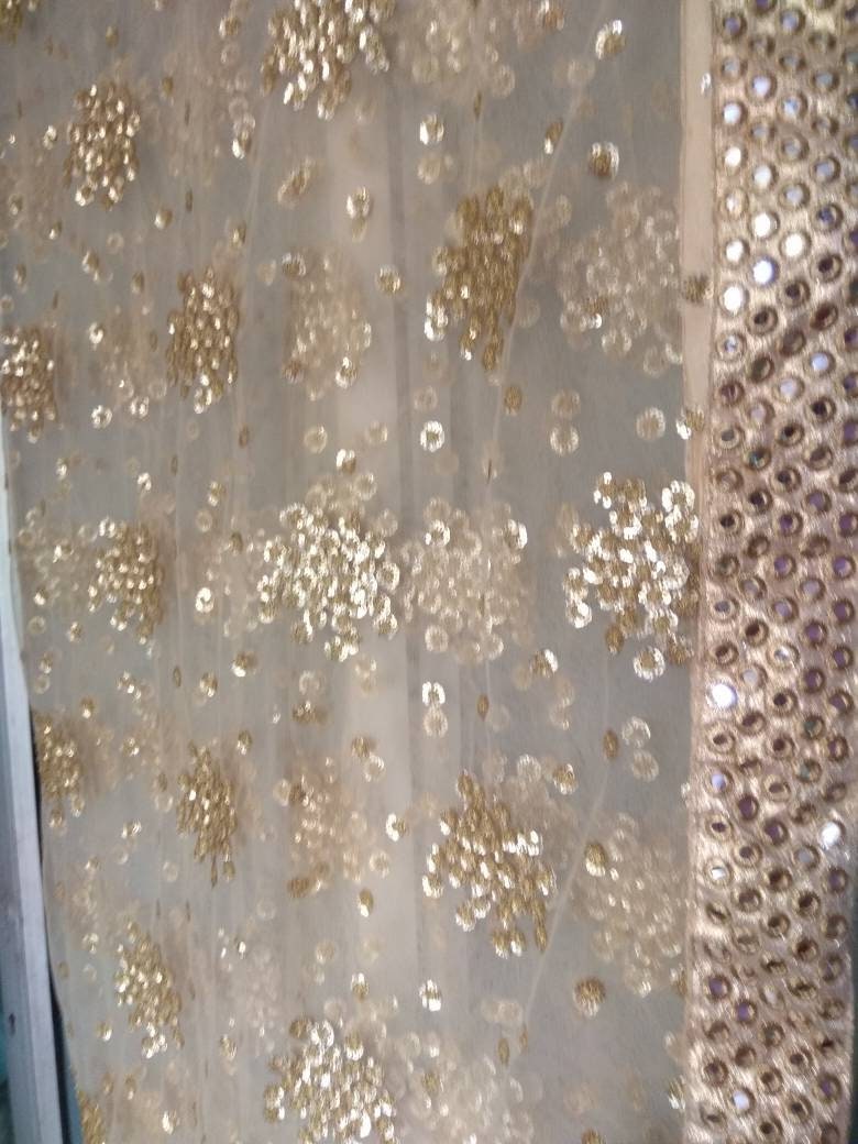 Heavy Golden Dupatta for Lehenga in Uk USA - Etsy