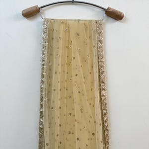 Golden Sequin Net Dupatta: Indian Wedding Chunni Scarf