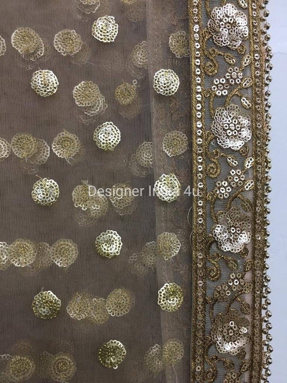 Sequence Lakhnavi White Net Dupatta, Embroidery At Rs 260/piece In Surat - Foto 6