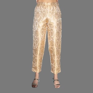 Banarasi Gold Brocade Slim Pant for Women image 2