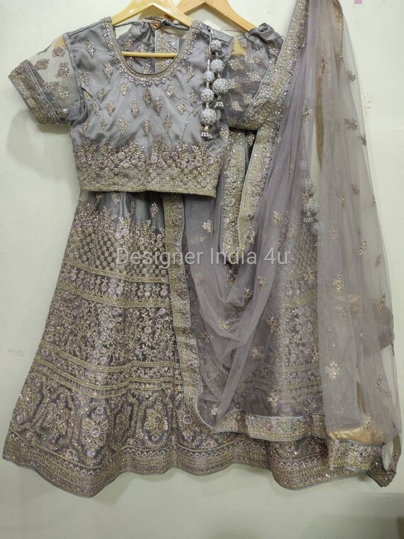 silver wedding lehenga