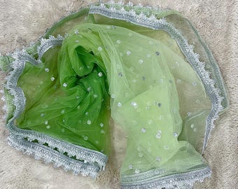 Shaded green dupatta for women scarf Indian wedding party wear chunni