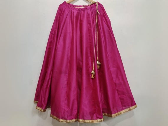 Lehenga Skirt Magenta Pink Ready to Wear Silk Fabric Custom Stitched Skirts Only for Women Girls Party Wear Ethnic Dress Made to Measure Etsy