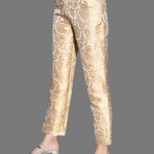 Banarasi Gold Brocade Slim Pant for Women image 3