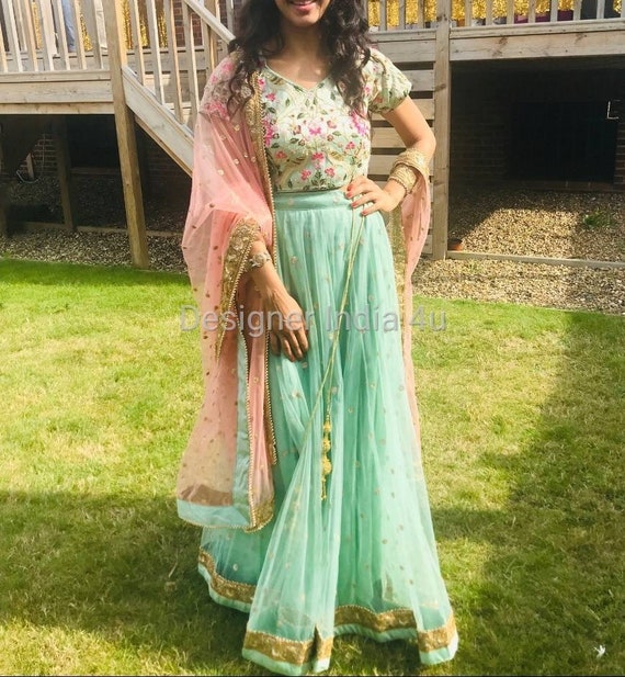 Mint clearance green lengha