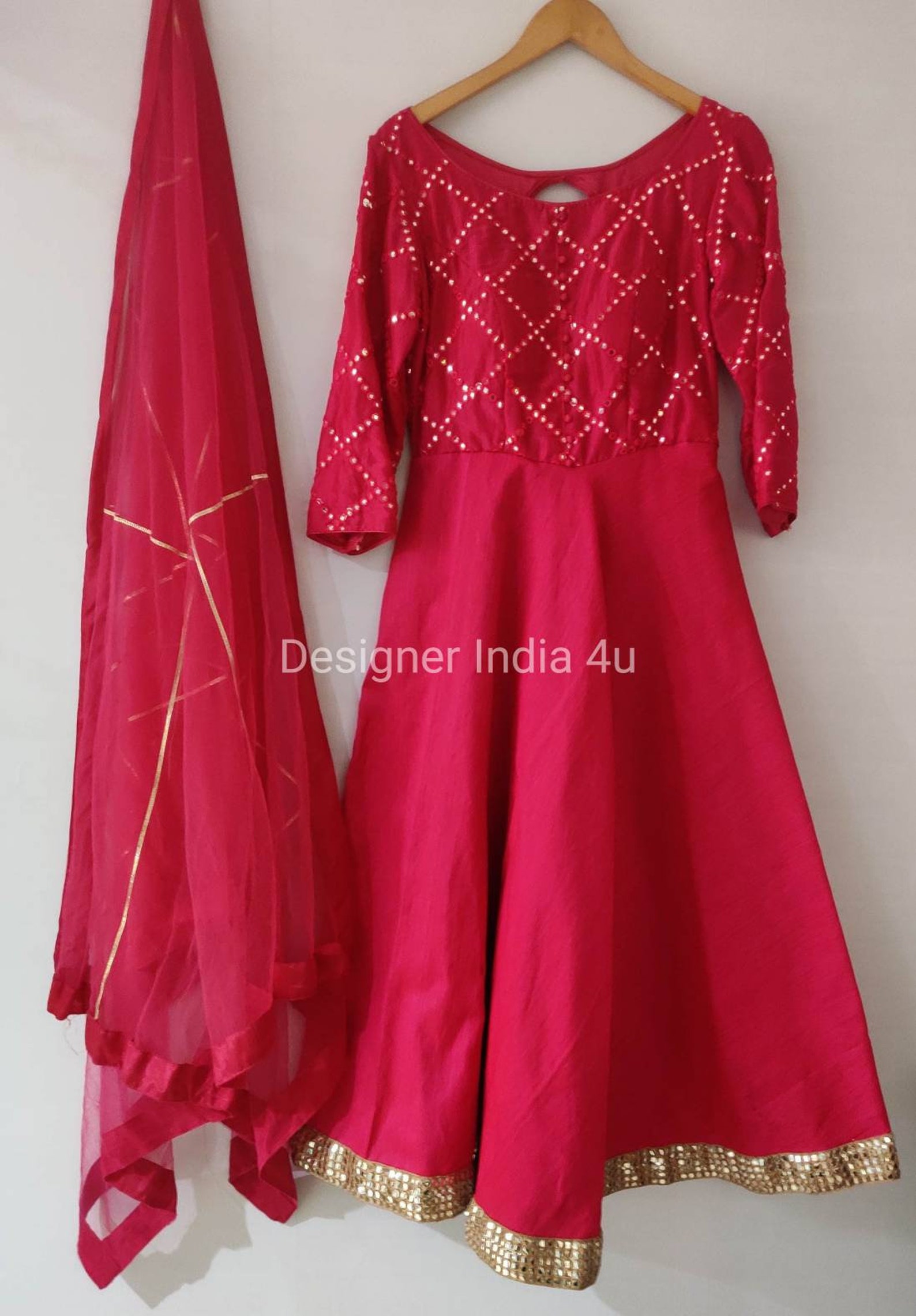 Pink Anarkali Salwar Kameez Suit Dupatta Indian Pakistani | Etsy