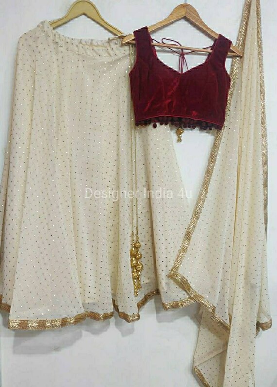 Ivory Lehenga Choli for Women Ready to Wear Lengha for Teens -  Canada