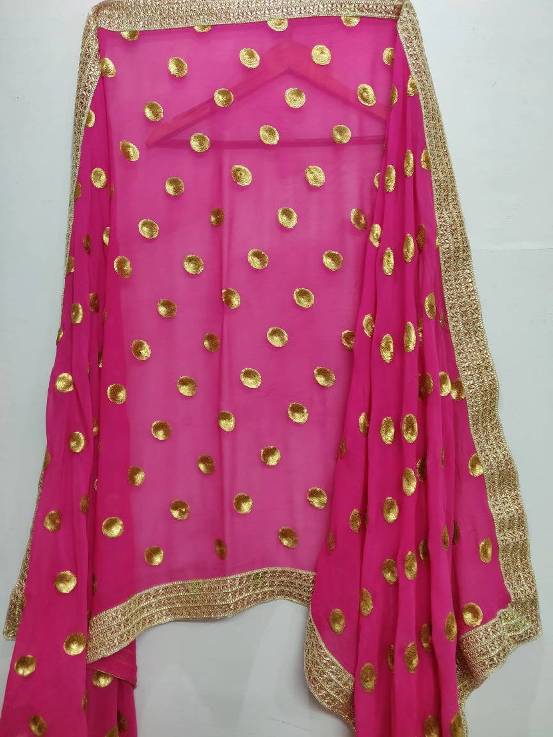 Indian Pakistani Designer Dupatta Chunni Stole Scarves Pink Etsy