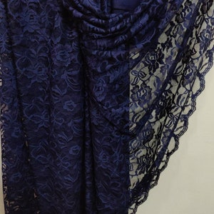 Navy Blue Saree Blouse Indian Ethnic Designer Chantilly Lace Net ...