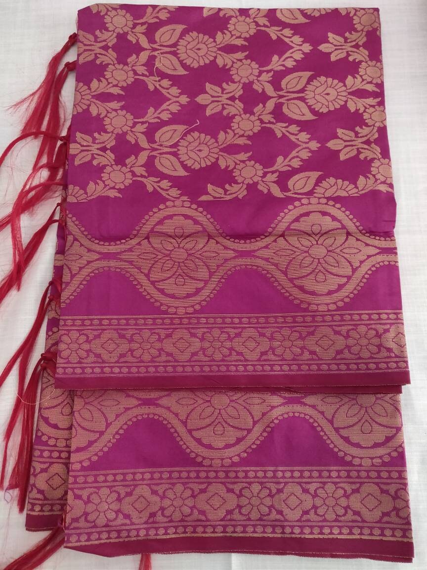 Dupatta Magenta Color Designer Wedding Party Banarsi Silk | Etsy