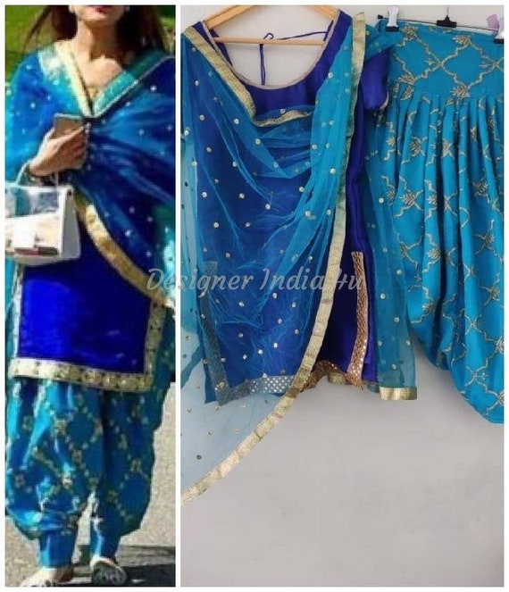 Buy > royal blue color combination punjabi suits > in stock