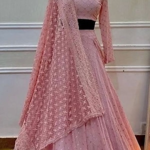 Pink Designer Lehenga Blouse for Girls wedding Party wear lengha for women - Made to measure outfit