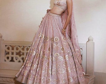 Lehenga blouse custom made of pure tissue silk Indian wedding dress for women - Made to measure outfit