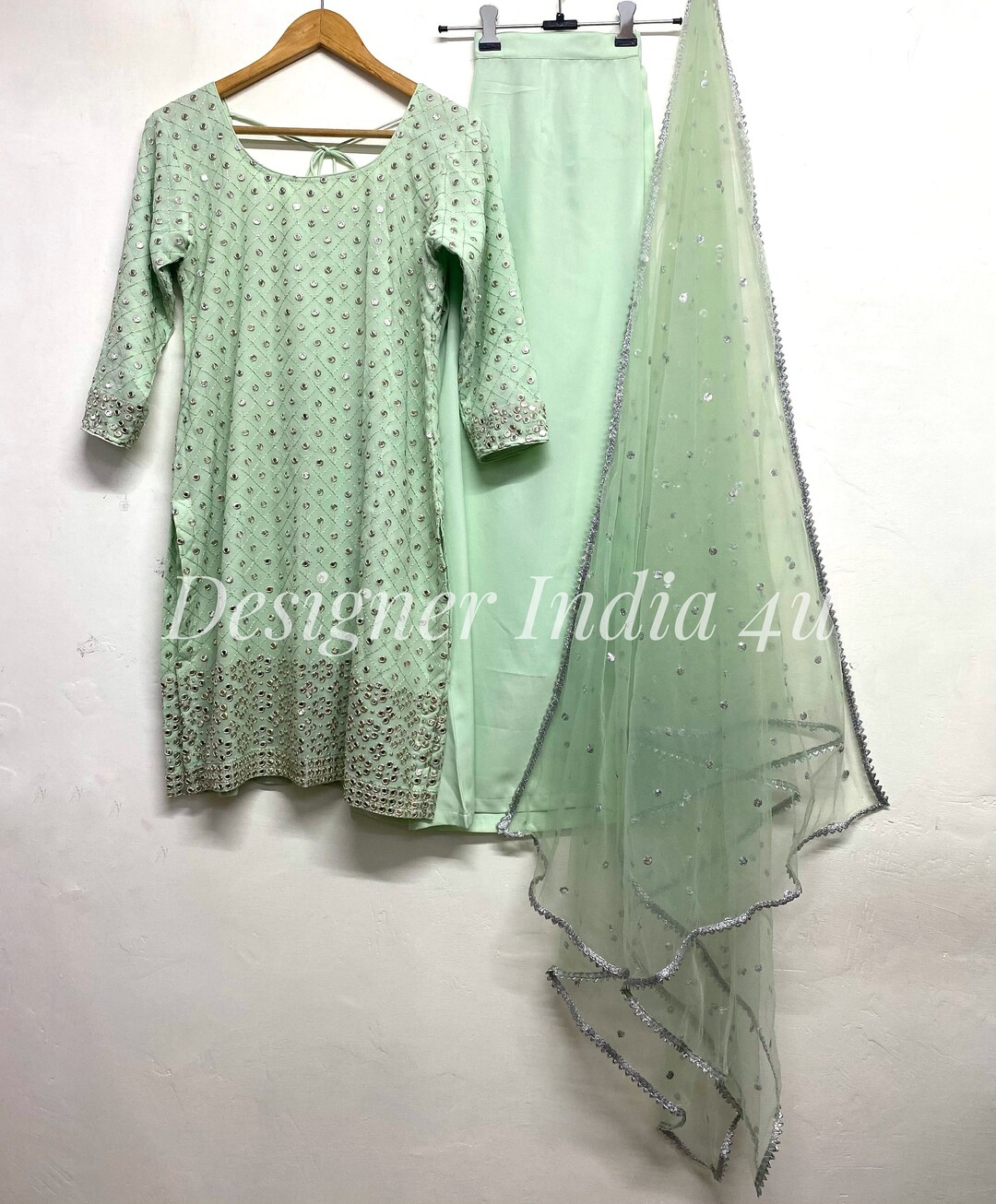 Mirror Work Salwar Kameez Suit Indian Designer Ethnic Suit Etsy