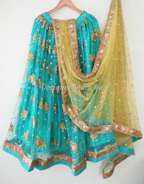 yellow and green ghagra choli