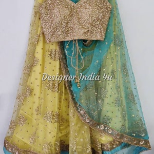 Sequins Lehenga choli for Wedding Mehndi Party Wear Lehanga blouse Dupatta lengha girls women custom stitched- Made to measure outfit