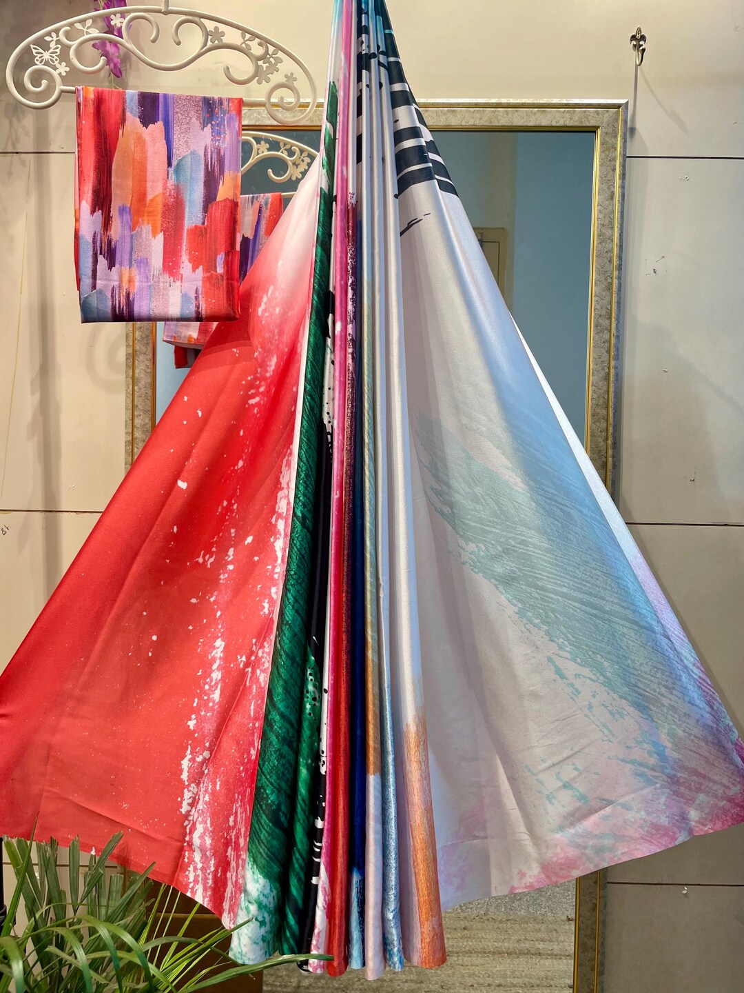 Tabi silk saree with stitched Blouse for party 🎉