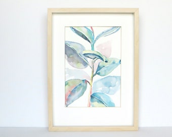 Watercolour Original Ficus Plant Painting