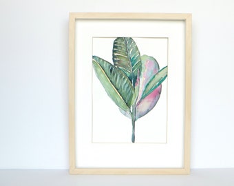 Watercolour Original Ficus Plant Painting