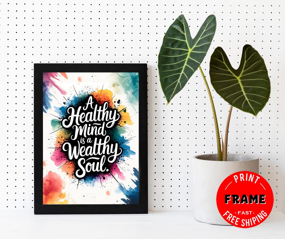 Photo Frame Health Designs A Healthy Mind, Framed Mental Health Wall Art, Mental Health Quotes ...
