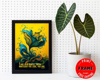 This Is A Subtle Truth, Framed Rumi Quote Poster, Spiritual Quote, Rumi Poem, Rumi Quote Wall Art, Rumi Home Deco