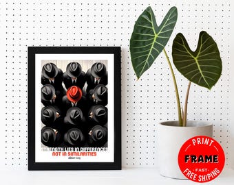 Strength Lines, Framed Inspirational & Motivational Wall Art, Home Office Decor, Mental Health Quote, Positive Quote, Motivational Quote