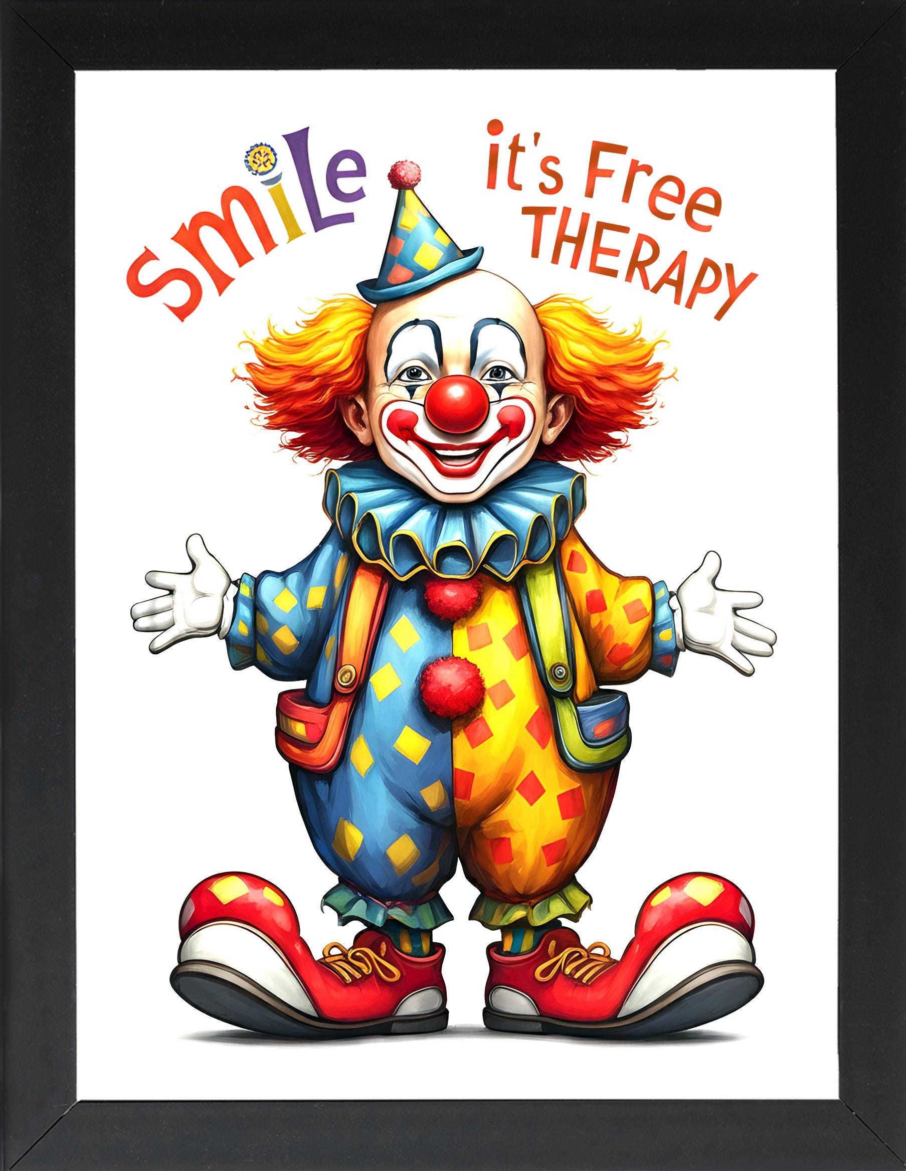 Smile It's Free Therapy, Framed Mental Health Wall Art, Mental Health ...