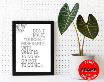 Don't Make Yourself Miserable, Framed Rumi Quote Poster, Spiritual Quote, Rumi Poem, Rumi Quote Wall Art, Rumi Home Deco