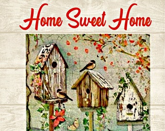 Primitive Farmhouse Shabby Home Sweet Home Digital Download Print Wall Art Feedsack Logo Pillow Pantry Candle Labels Hang tags Magnets Ornie