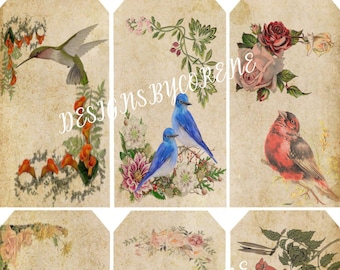 Sparrow Bird Tags Round Gift Tags Set of 10 - Etsy