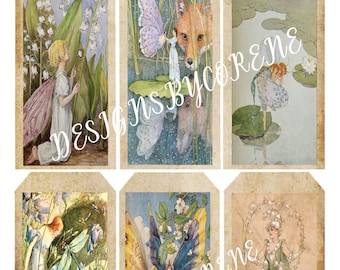 Vintage Style Fairy Die Cuts/Gift tags-24 Piece-Cardmaking-Fairies-Garden Fairy