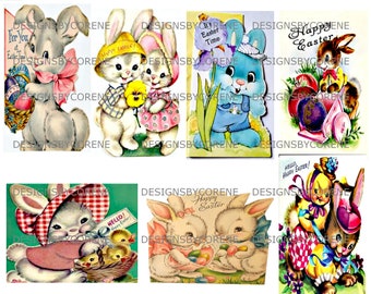 ReTRo EaSTeR CoLLaGe SeT Gift Tags/Labels- INSTaNT DOWNLoAD Digital