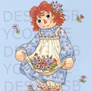 Vintage Raggedy Ann Printable Wall Art/Card, Tag, Digital Clipart, Transfer, Label, Instant Download