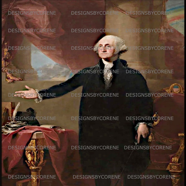 Primitive Colonial George Washington Portrait Wall Art Digital Download