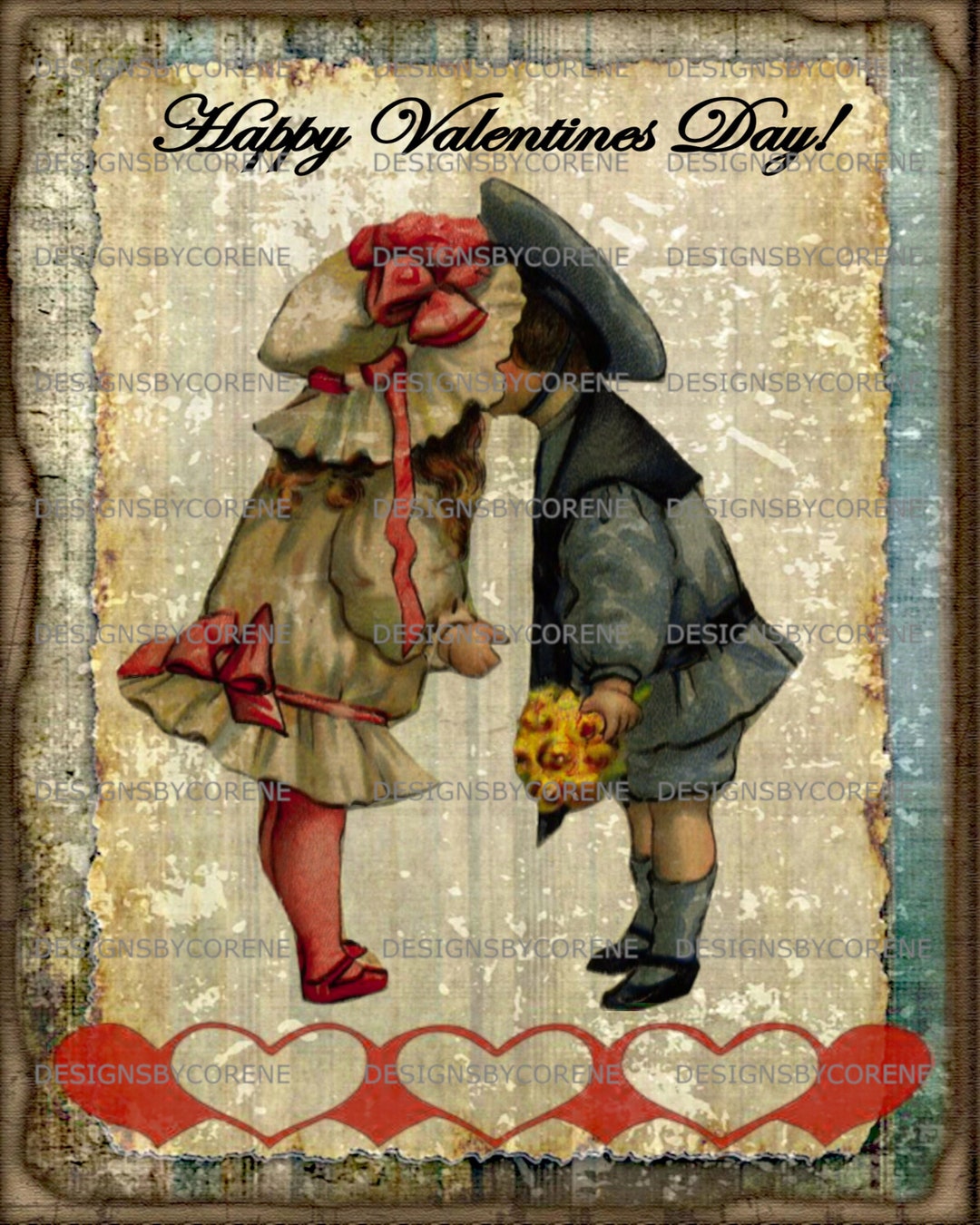 Primitive Happy Valentines Day Farmhouse Digital Image Transfer Logo ...