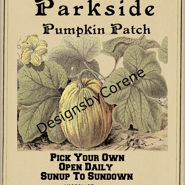 Primitive Vintage Country Pumpkin Patch Farm Sign Wall Art Tags Cards Logos Pillow Transfer Labels Ornie Digital Download Printable