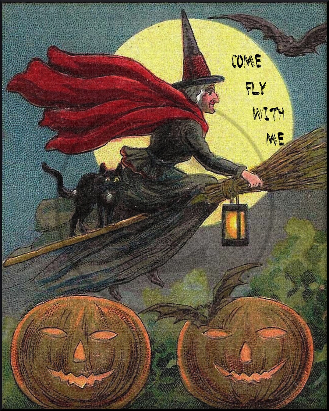 Witch　Online　Vintage　India　Halloween　Etsy　Wall　With　Come　Fly　Me　in　Buy　Primitive