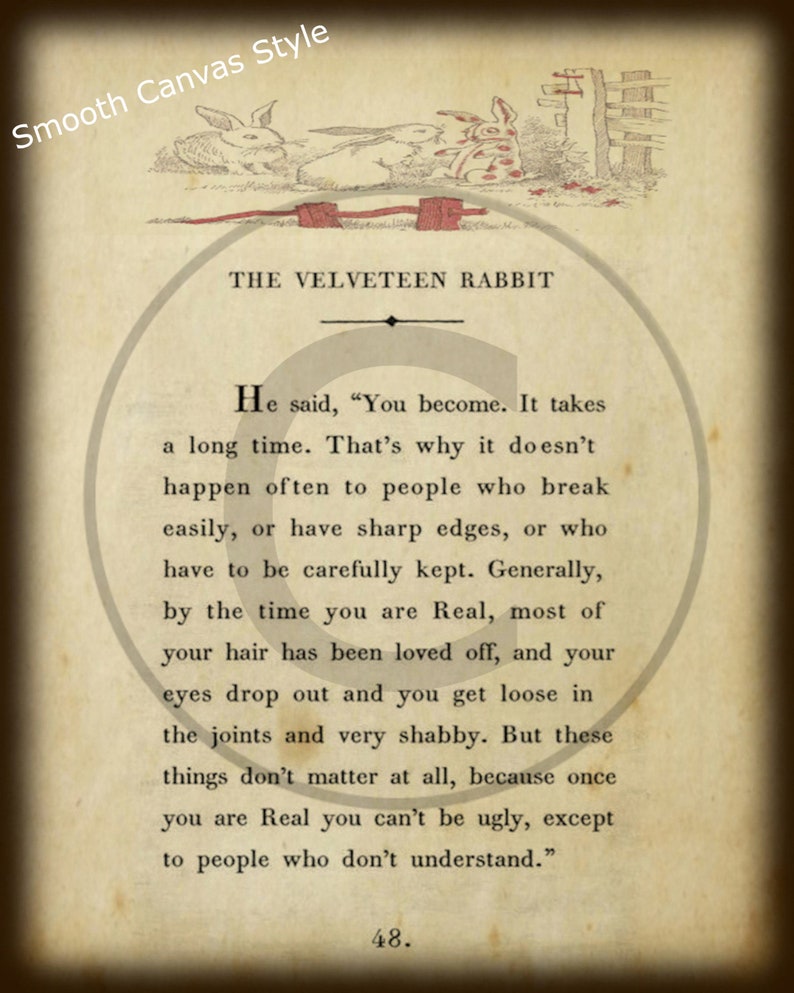 velveteen rabbit art quote print wall art farmhouse country etsy
